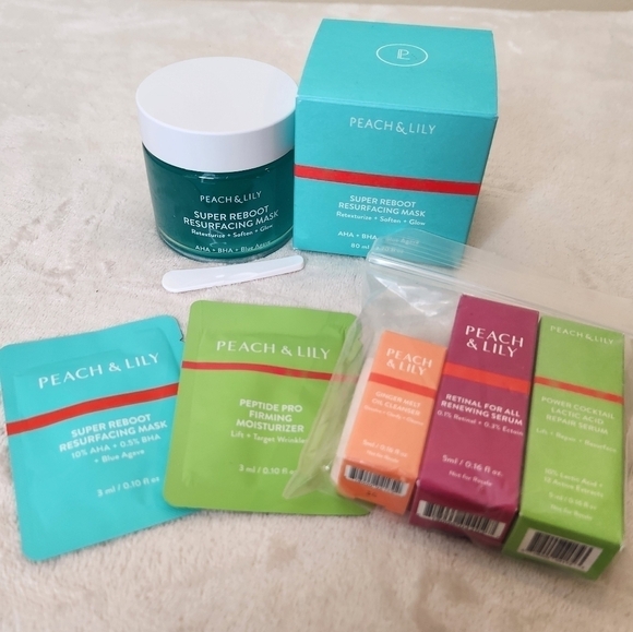 Peach & Lily Bundle FULL SIZE Super Reboot Resurfacing Mask +samples siz… - Picture 1 of 15